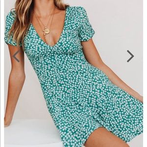 Verge Girl Green Floral Dress